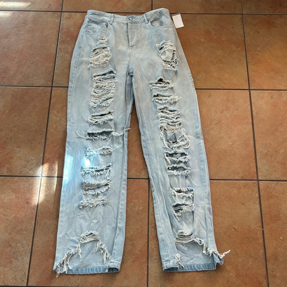 Nichole Lynel Distressed Jeans Size L 32x33